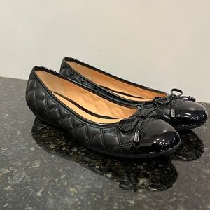 Women’s Geox Respira Black Ballet Flats Patent Leather 5.5